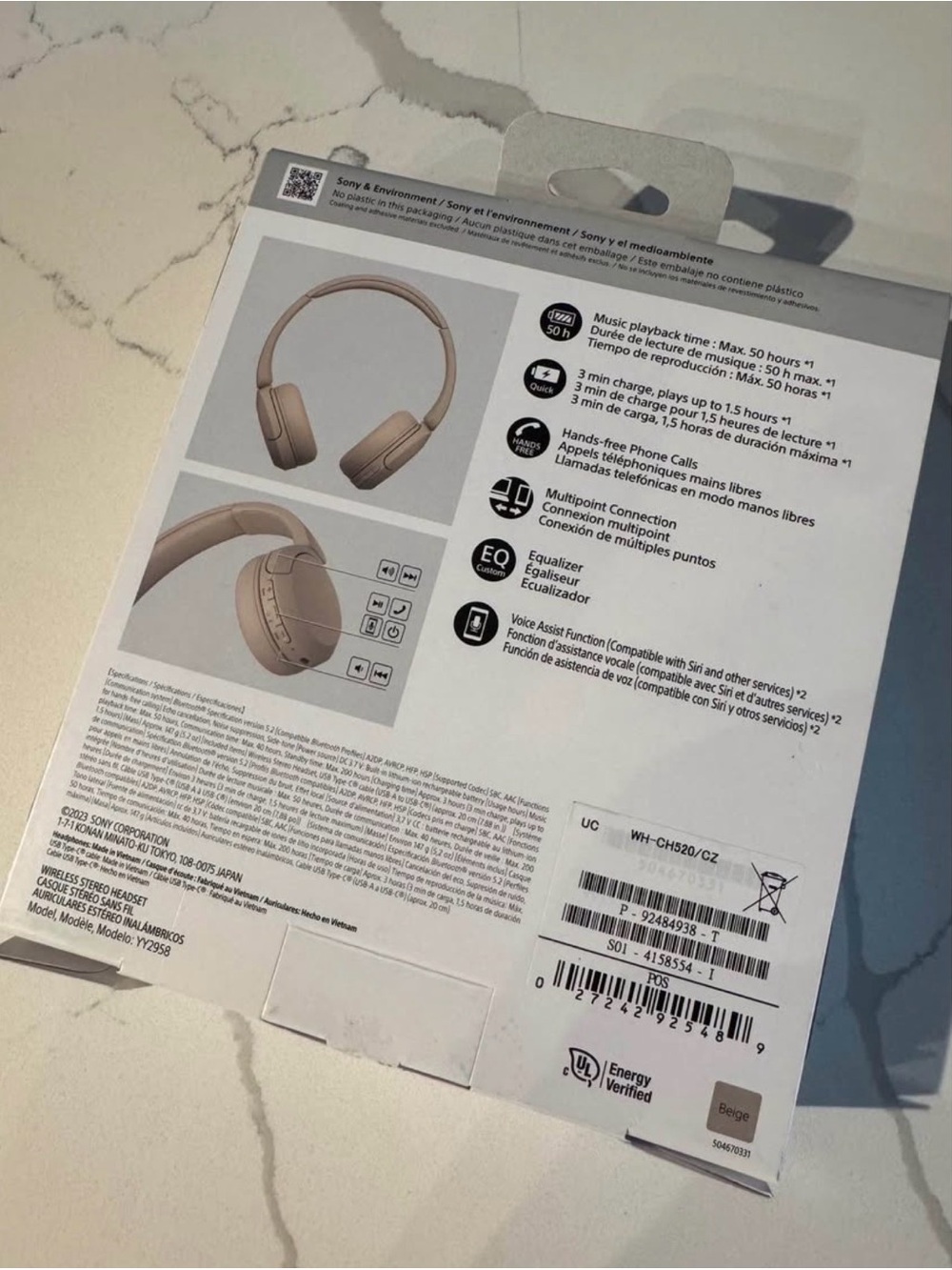 Sony WH-CH520 Wireless On-Ear Bluetooth Headphones NEW - Picture 2 of 4